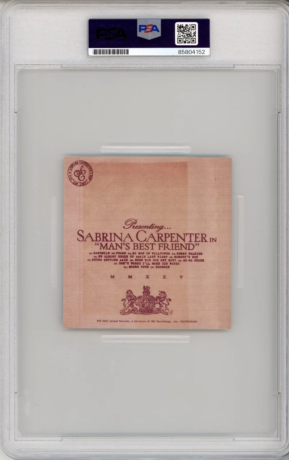 SIGNED Sabrina Carpenter Man's Best Friend Photograph Card PSA DNA COA AUTOGRAPH, изображение 2