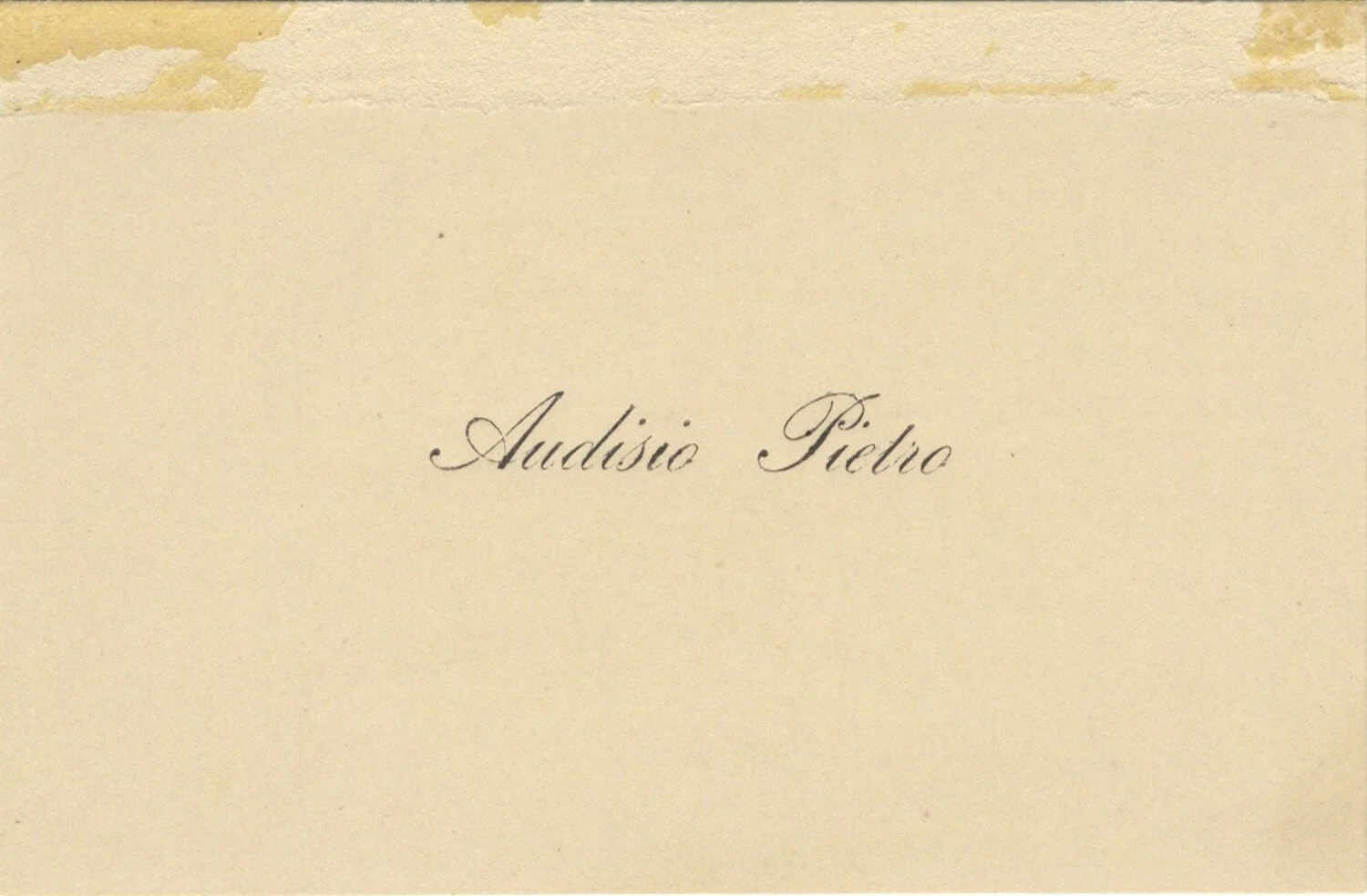 Pietro AUDISIO / Printed visiting card of the noted tenor with 6-line autograph, image 2