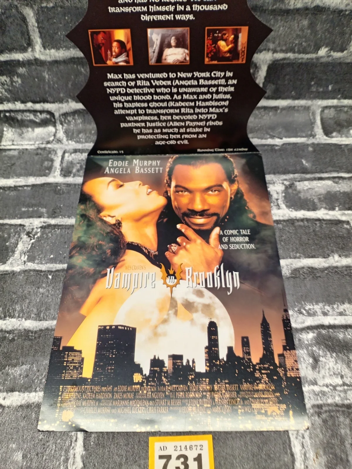 Vampire In Brooklyn Promotional Card Synopsis Cast & Crew Movie Film Poster Y723, изображение 3