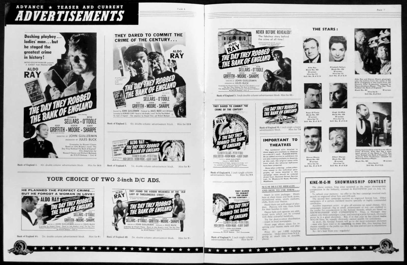 DAY THEY ROBBED THE BANK OF ENGLAND 1960 Aldo Ray Peter O'Toole UK PRESSBOOK, изображение 2