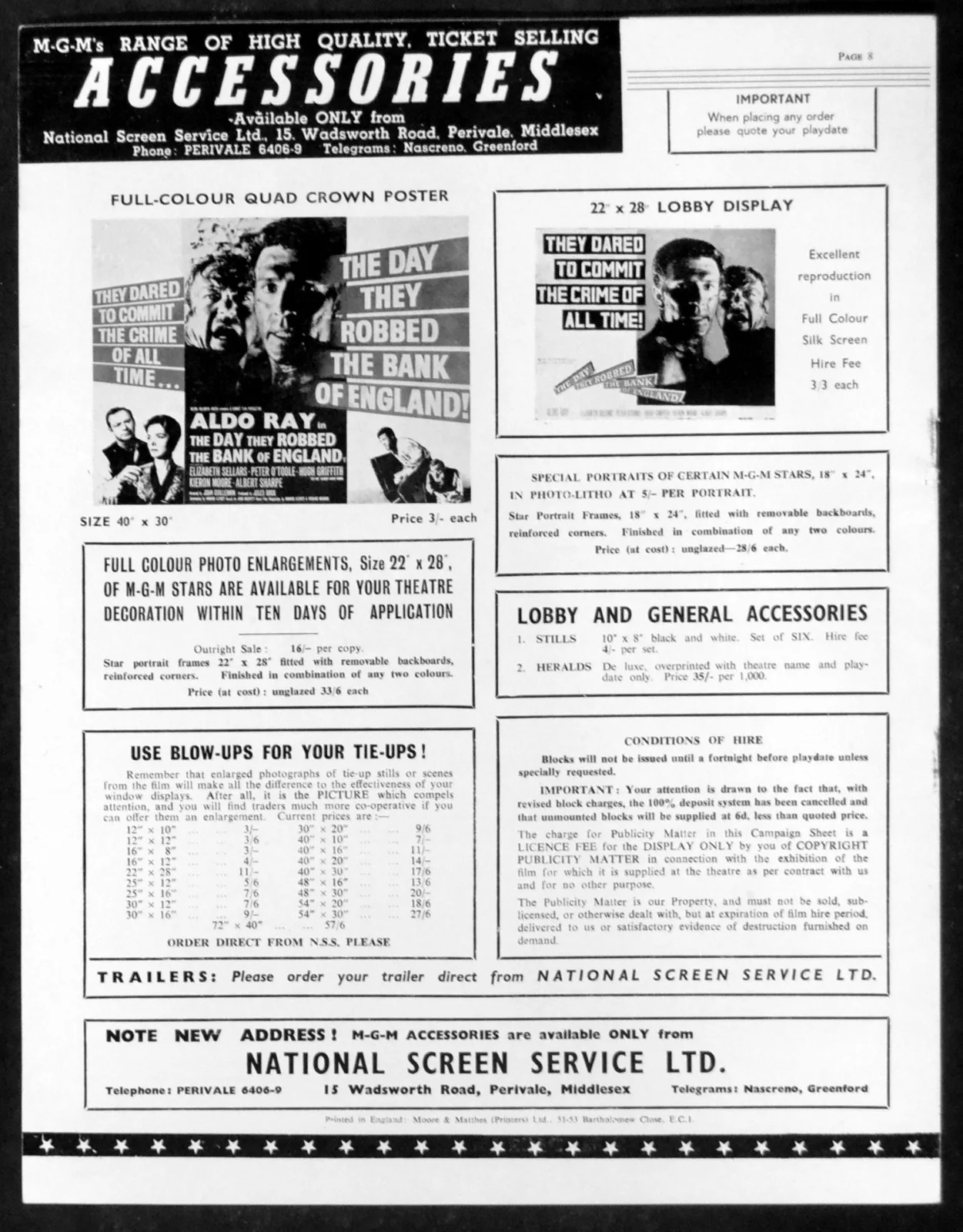DAY THEY ROBBED THE BANK OF ENGLAND 1960 Aldo Ray Peter O'Toole UK PRESSBOOK, изображение 3