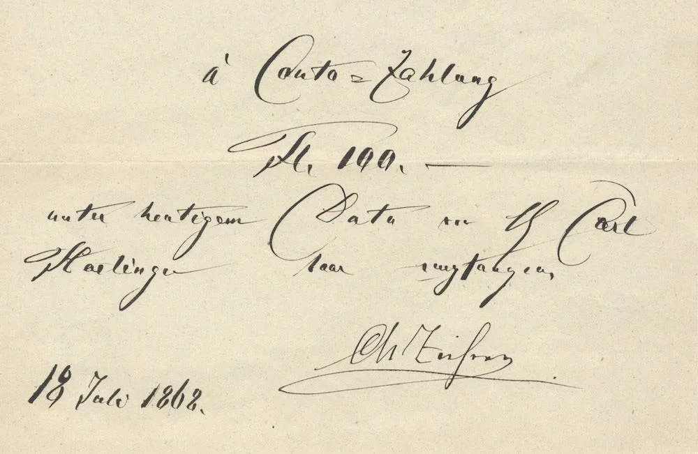 Carl Michael ZIEHRER / Two manuscript receipts for royalties Signed, image 2