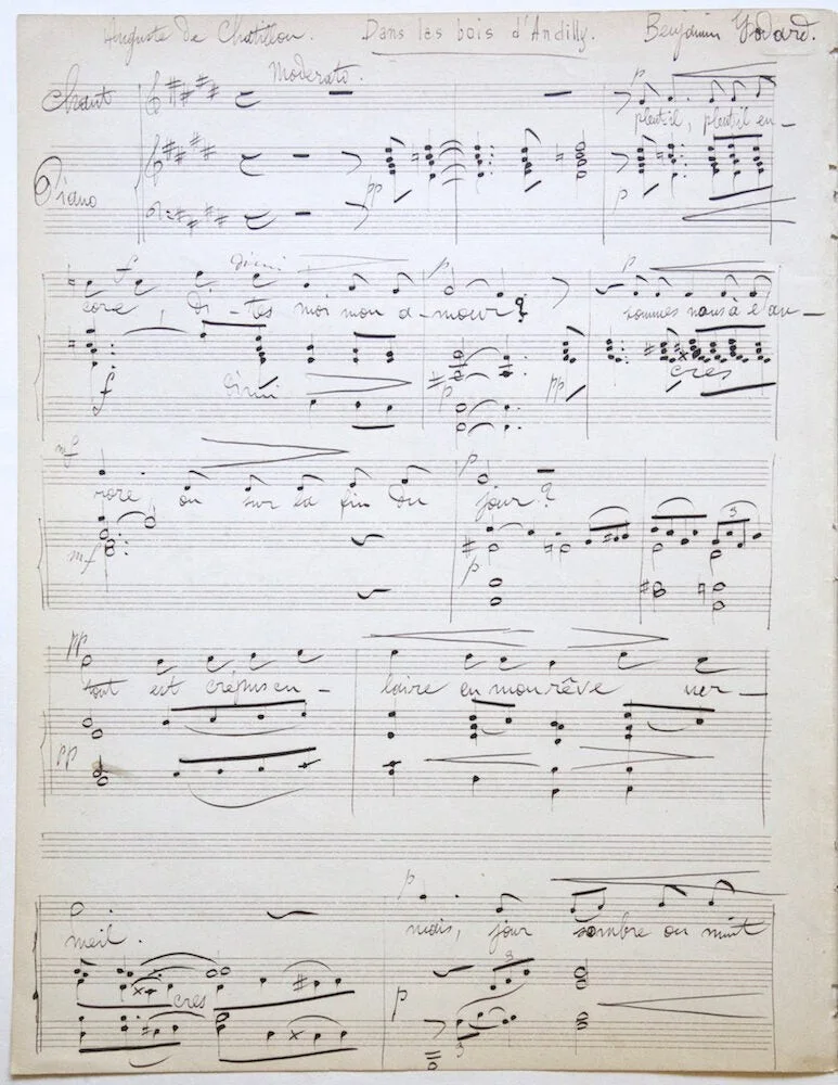 Benjamin GODARD / Dans les bois d'Andilly Auguste de Chatillon Morceau Signed, image 2