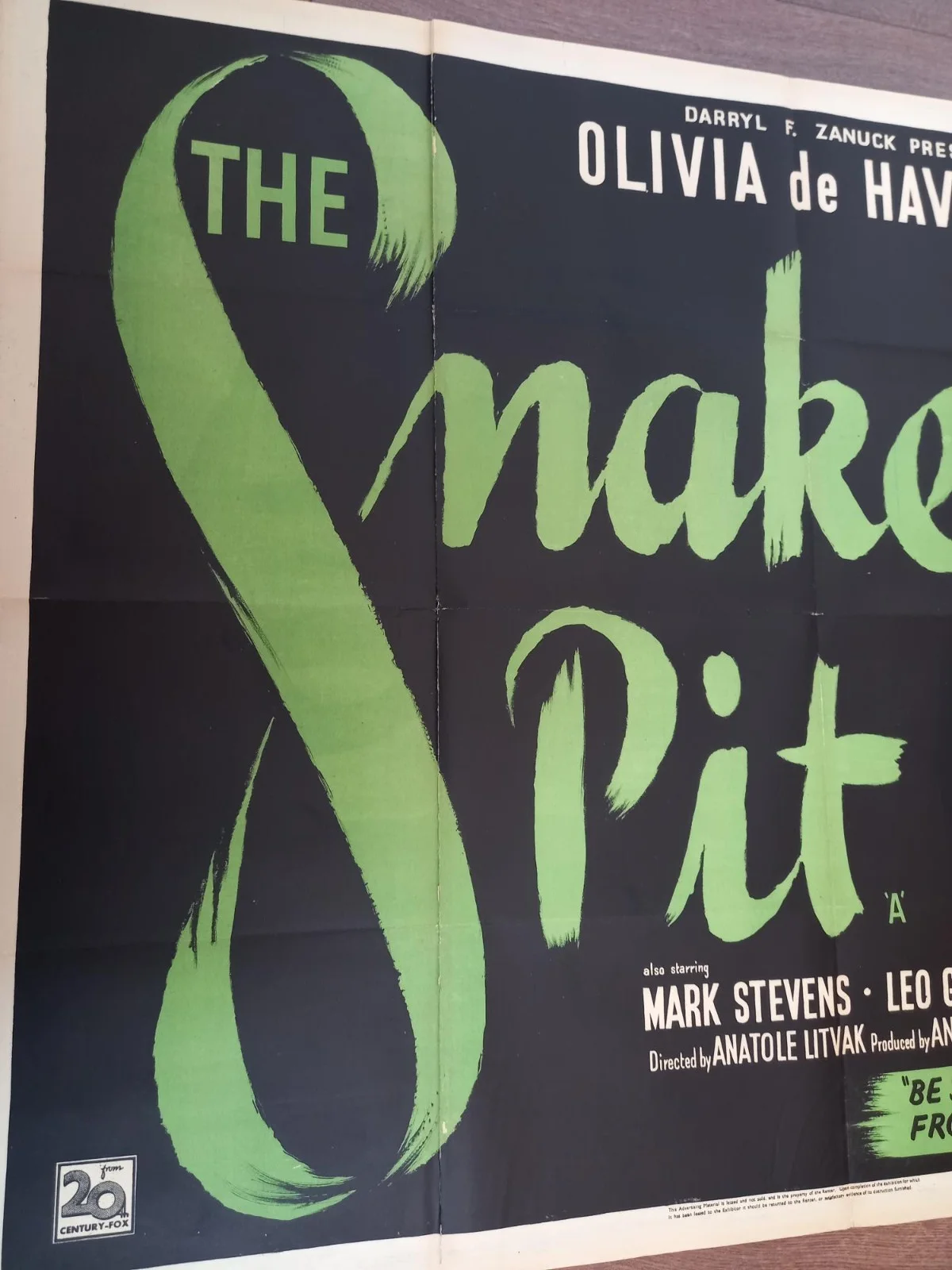 THE SNAKE PIT 1948 BRITISH QUAD POSTER OLIVIA DE HAVILLAND MARK STEVENS LEO GENN, image 5