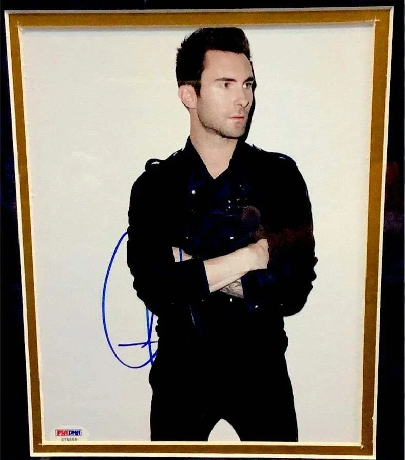 Adam Levine Maroon 5 Autographed Framed Photo Collage PSA COA, image 2