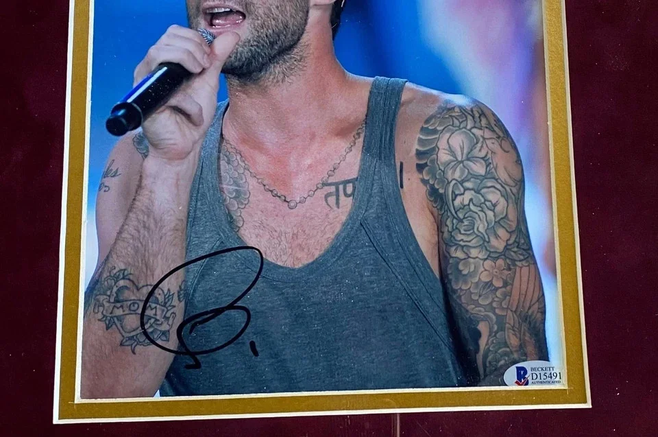 Adam Levine Maroon 5 Autographed Photo Collage Beckett COA, image 2