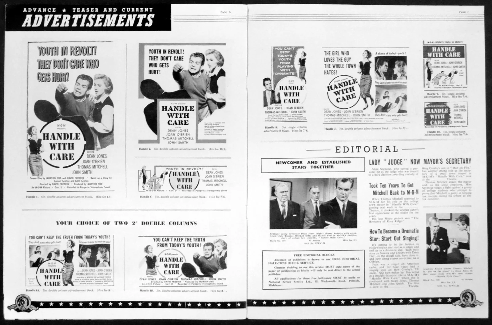 HANDLE WITH CARE 1958 Dean Jones, Joan O'Brien, Thomas Mitchell UK CAMPAIGN BOOK, изображение 2