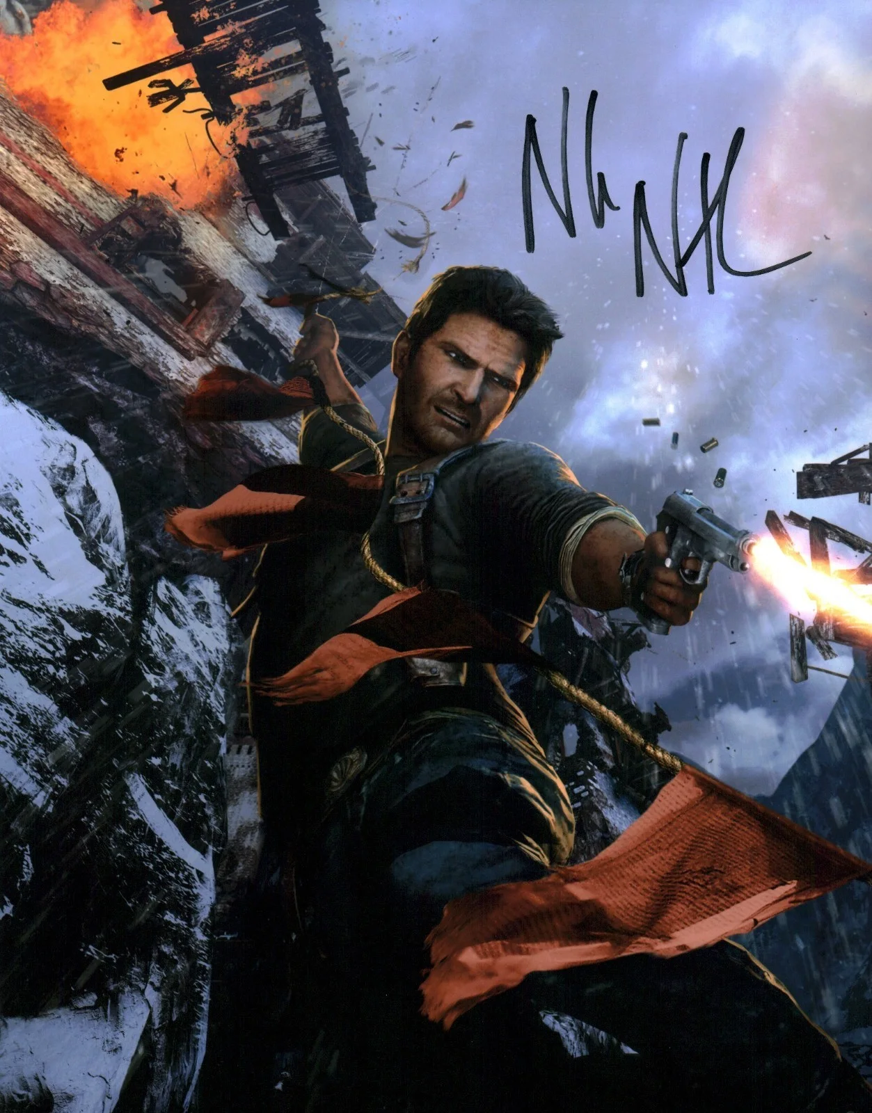 Nolan North — Nolan North Uncharted 11x14 Signed Photo Poster JSA Certified Autograph