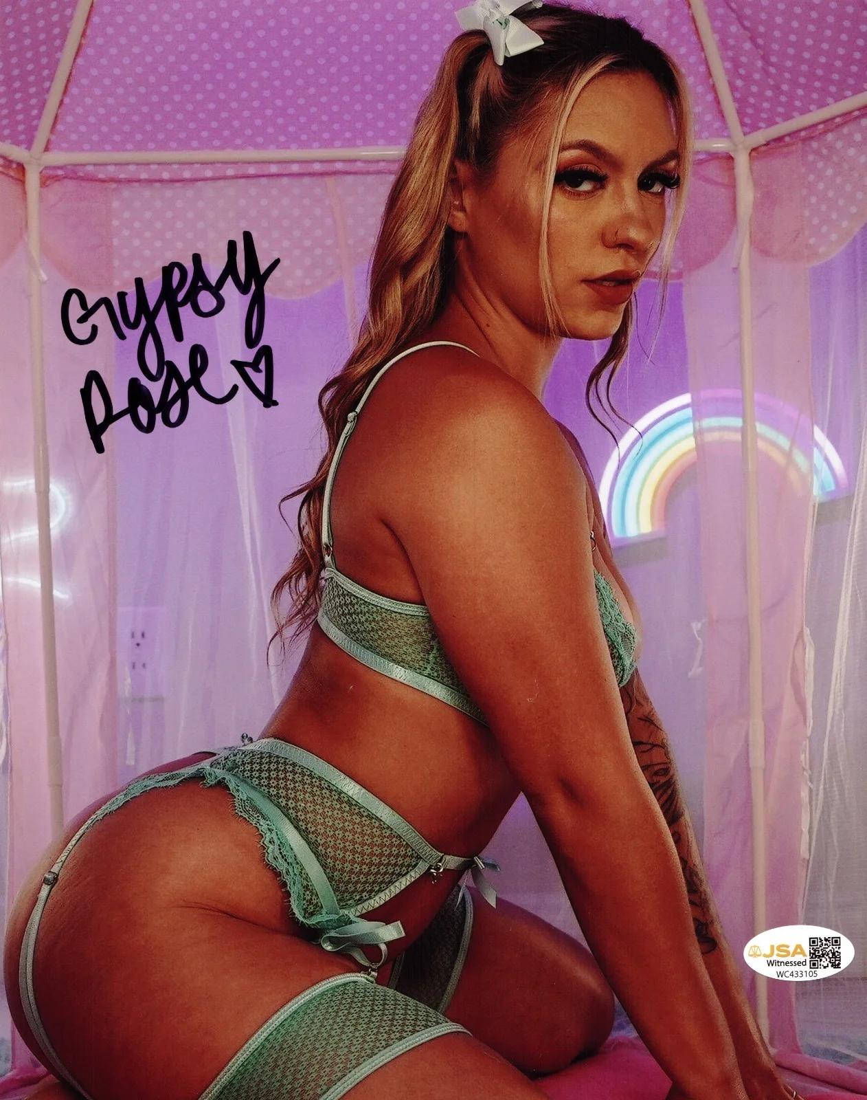 Gypsy Rose — Gypsy Rose Adult Video Star signed Hot 8x10 photo Proof #2 JSA Witnessed
