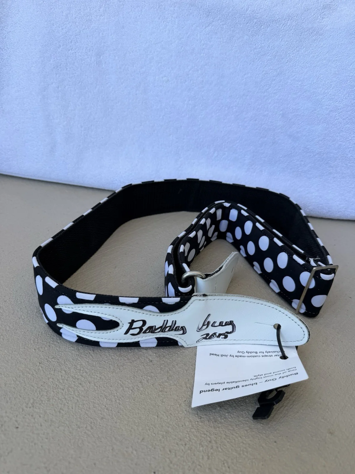 Buddy Guy Signed Guitar Strap Polka Dot Autograph Blues Legend, image 3