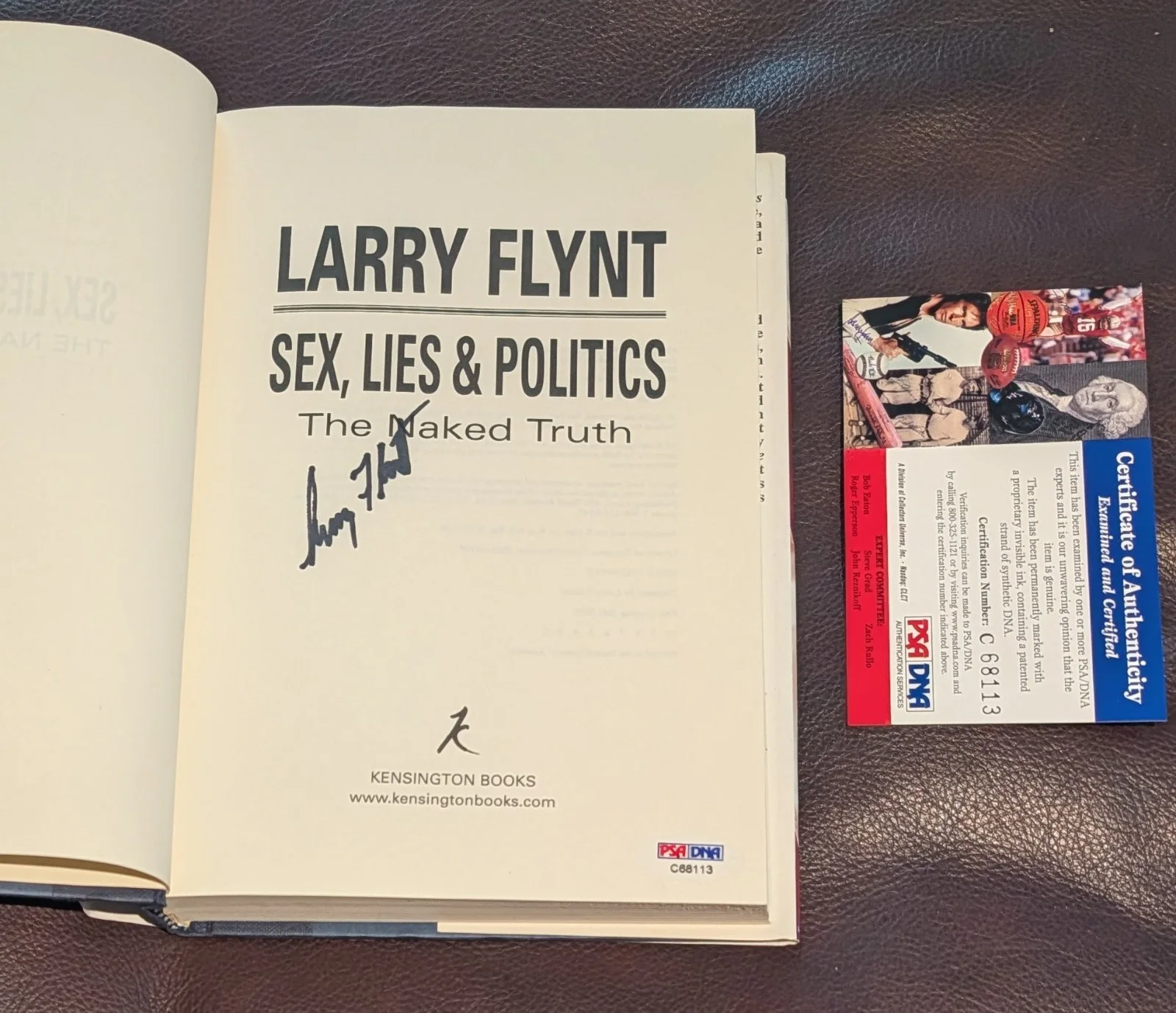 Larry Flynt Hand Signed Book. First Printing From Book Signing In 2004 PSA !, image 2