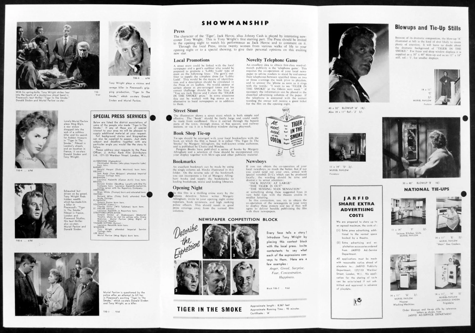 TIGER IN THE SMOKE 1956 Donald Sinden, Muriel Pavlow, Tony Wright UK PRESSBOOK, изображение 2
