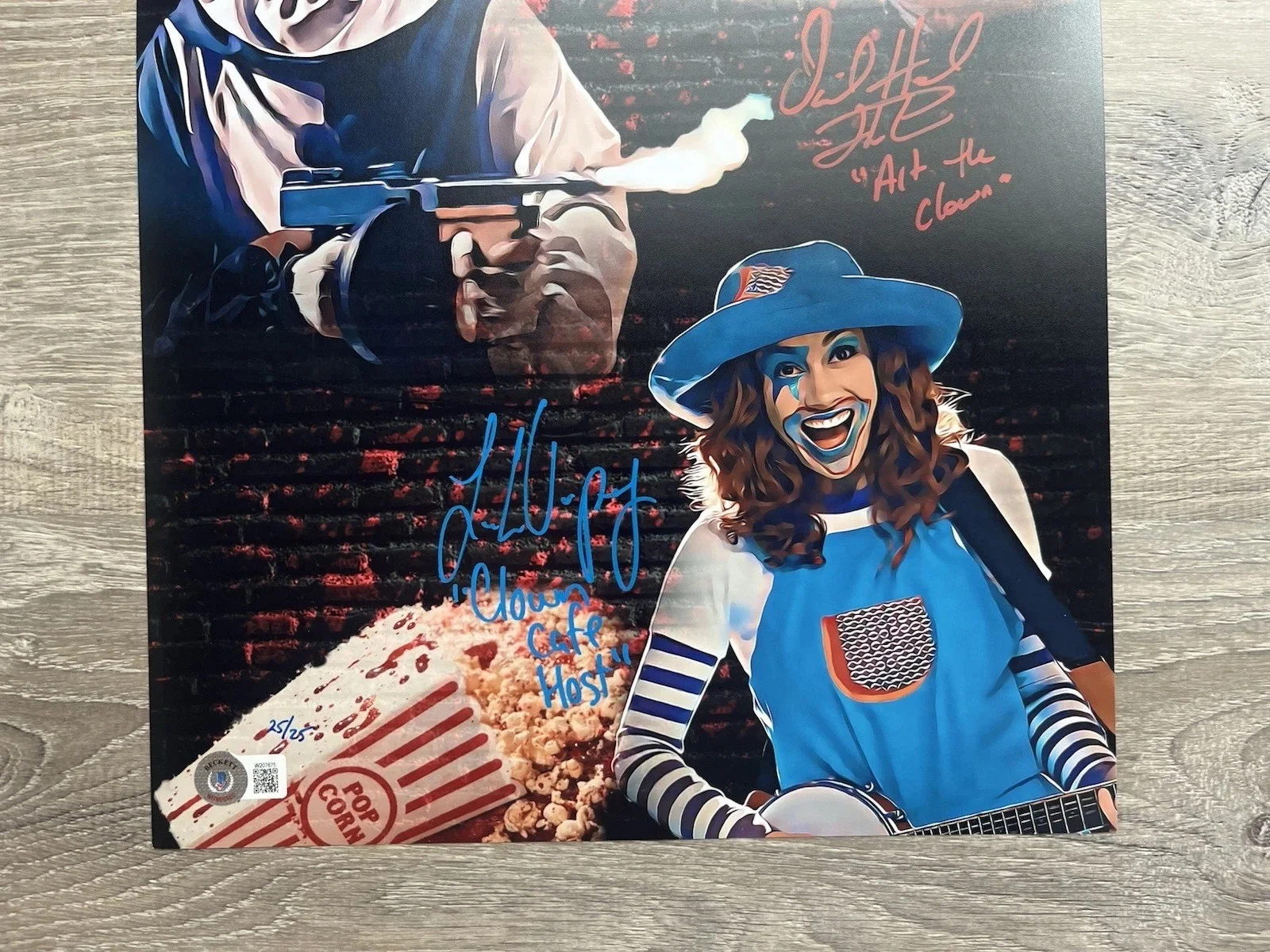 David Howard Thornton Lauren LaVera Leah Voysey Signed Terrifier 11x17 Photo BAS, изображение 5