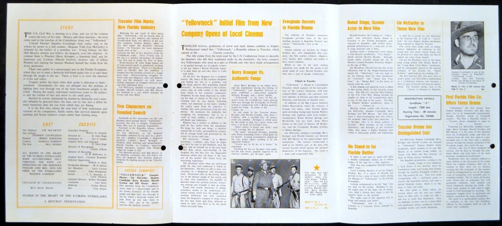 YELLOWNECK 1955 Rory Calhoun, Peggie Castle, Noah Beery Jr. UK CAMPAIGN BOOK, image 2