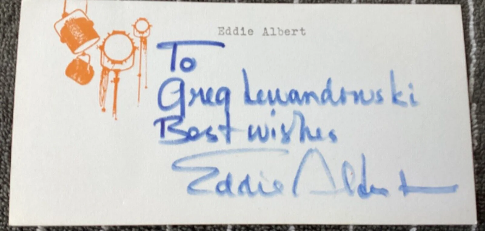 Eddie Albert — Actor EDDIE ALBERT Personally Autographed Signed MOVIE THEATER TV Card FreeShip