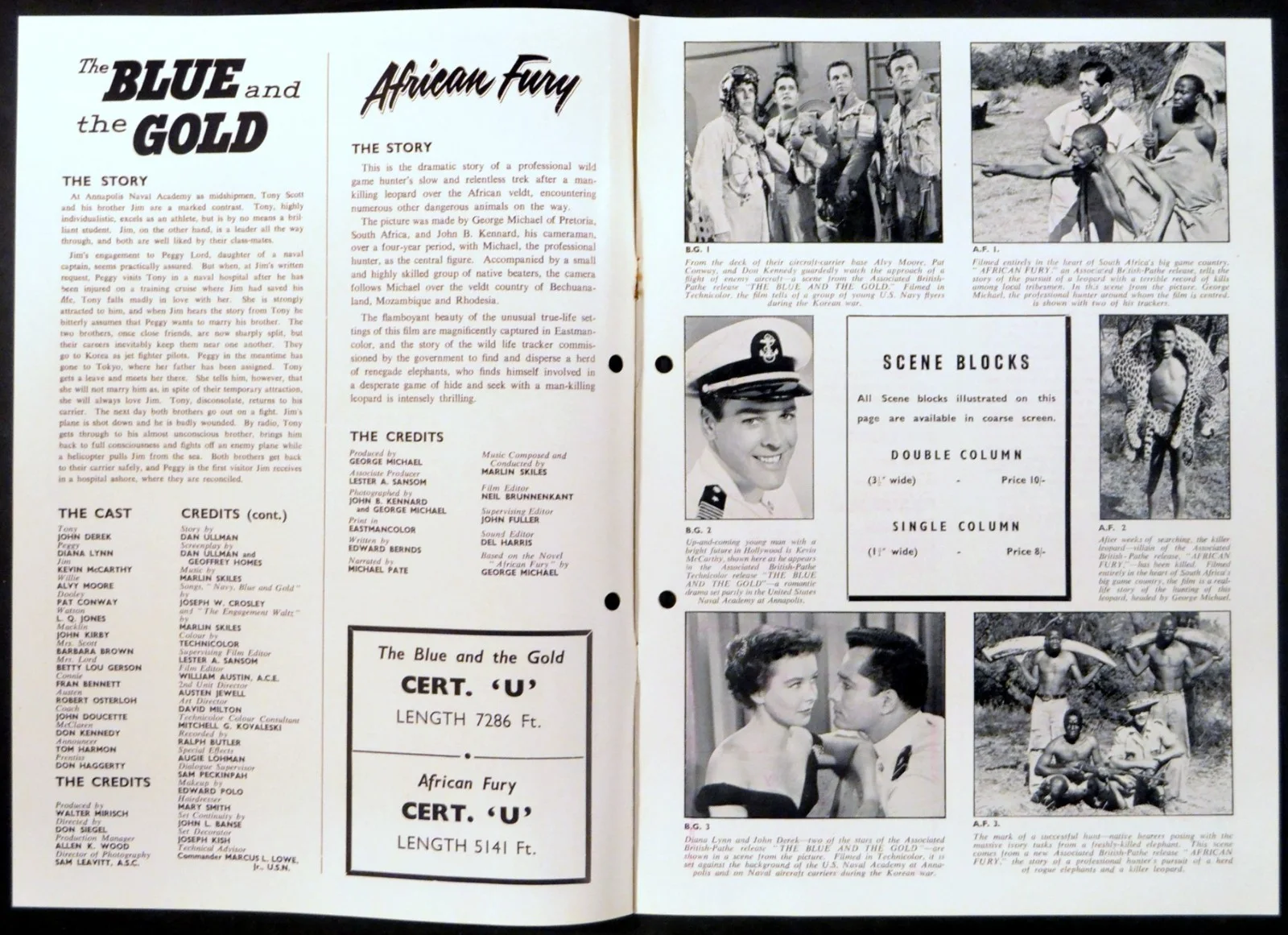 BLUE AND THE GOLD 1955 John Derek, Diana Lynn, Kevin McCarthy UK CAMPAIGN BOOK, image 2