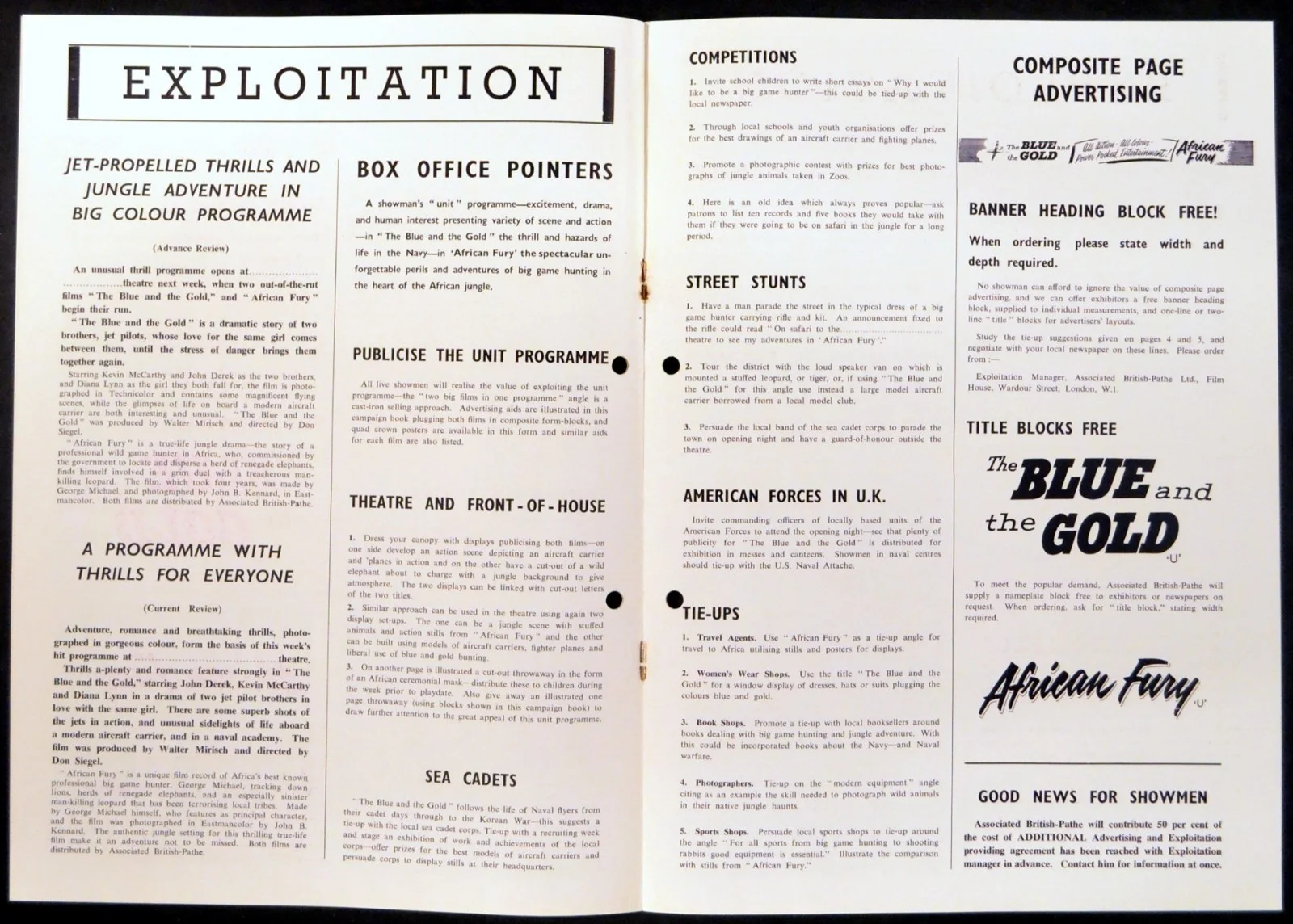 BLUE AND THE GOLD 1955 John Derek, Diana Lynn, Kevin McCarthy UK CAMPAIGN BOOK, image 3