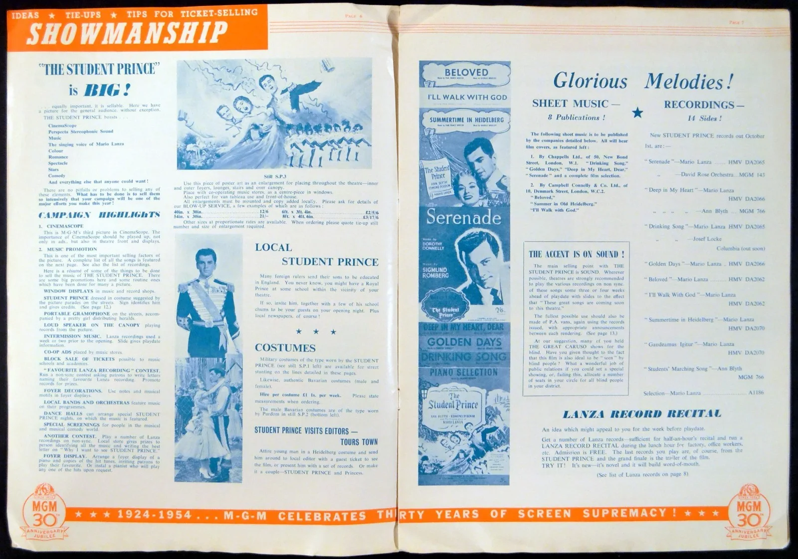 STUDENT PRINCE 1954 Ann Blyth, Edmund Purdom, John Ericson UK PRESSBOOK, image 3