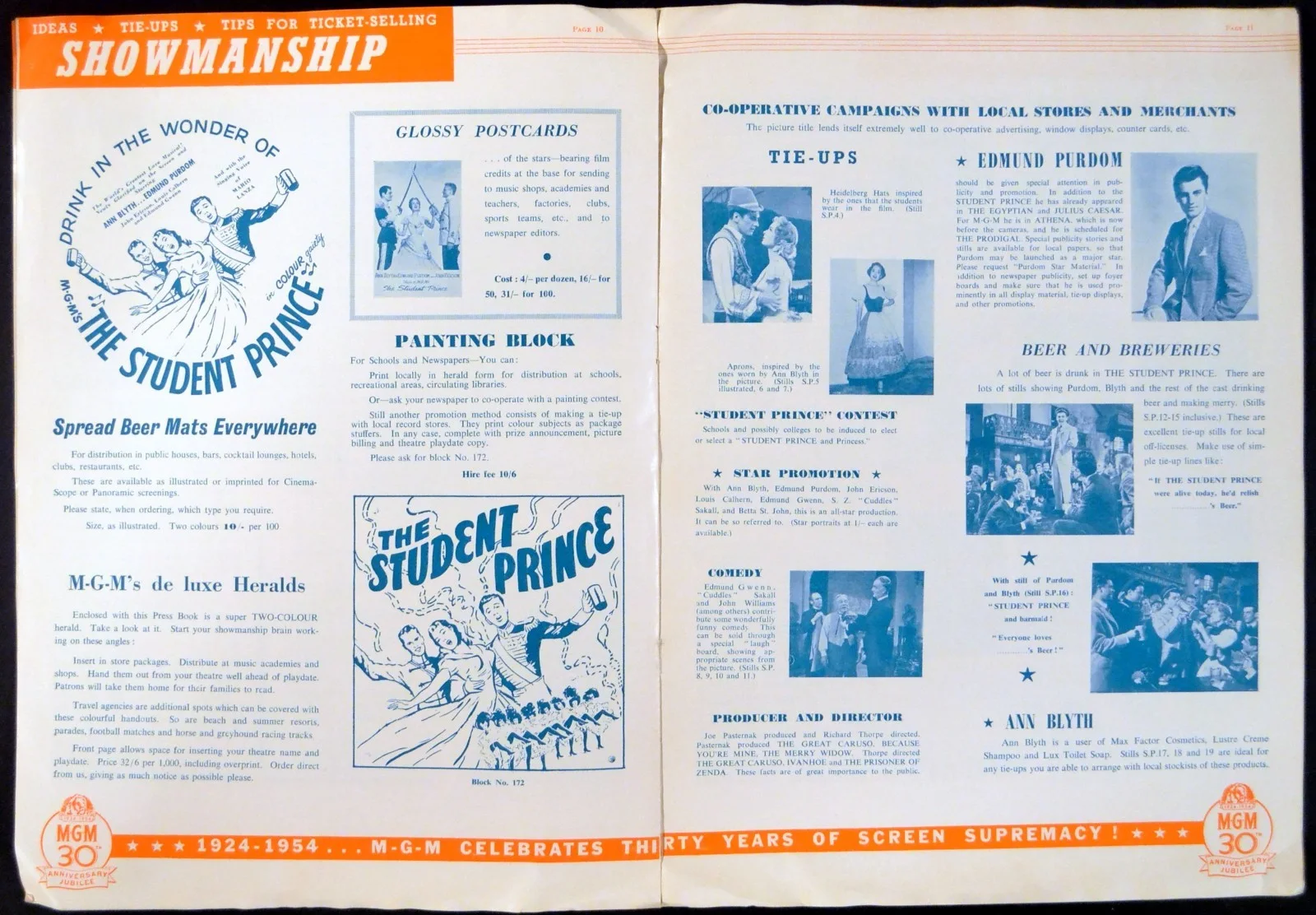 STUDENT PRINCE 1954 Ann Blyth, Edmund Purdom, John Ericson UK PRESSBOOK, image 4