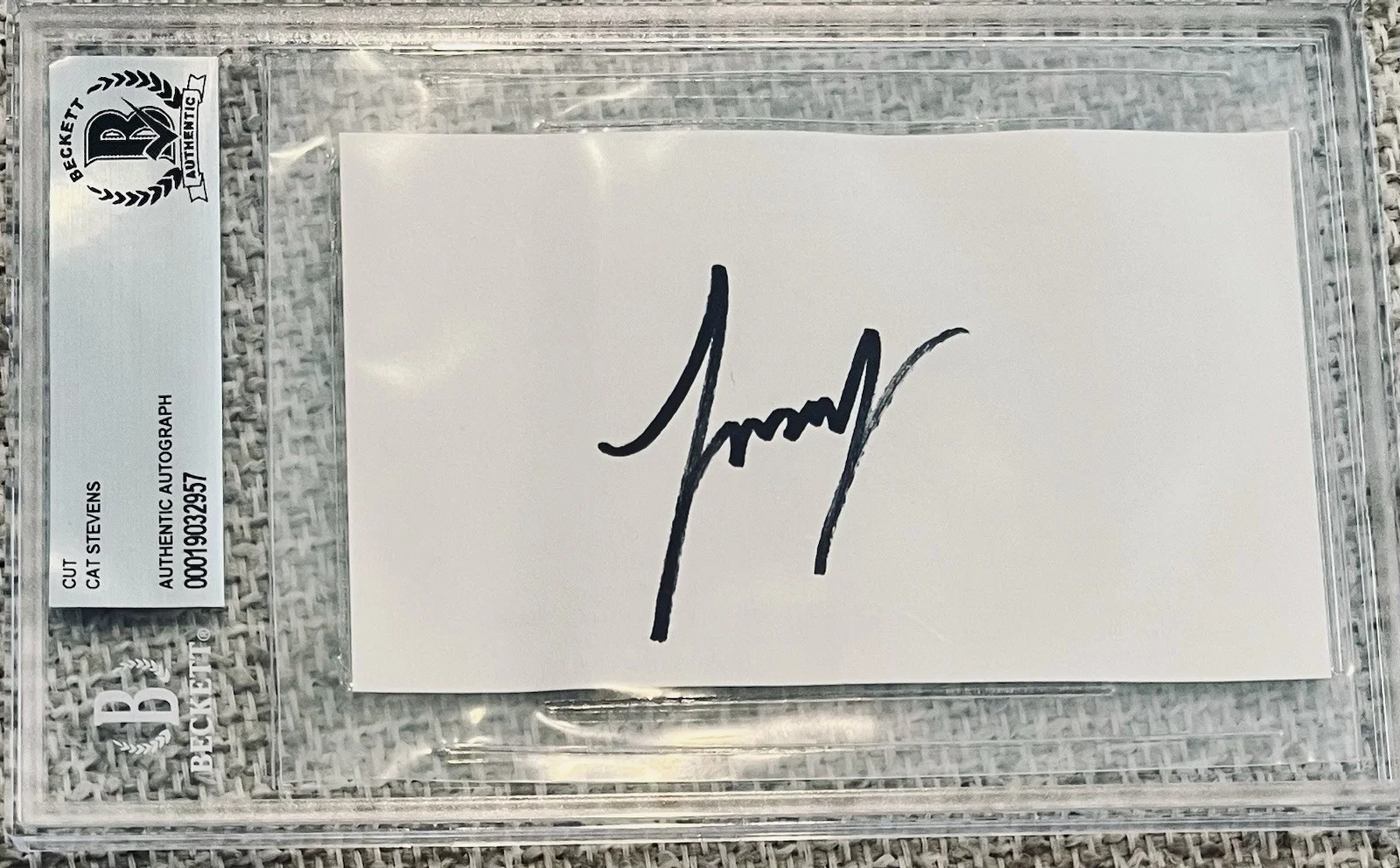 Cat Stevens Yusif Islam Signed 4x6 Cut Nice Autograph Beckett Authentication, изображение 2