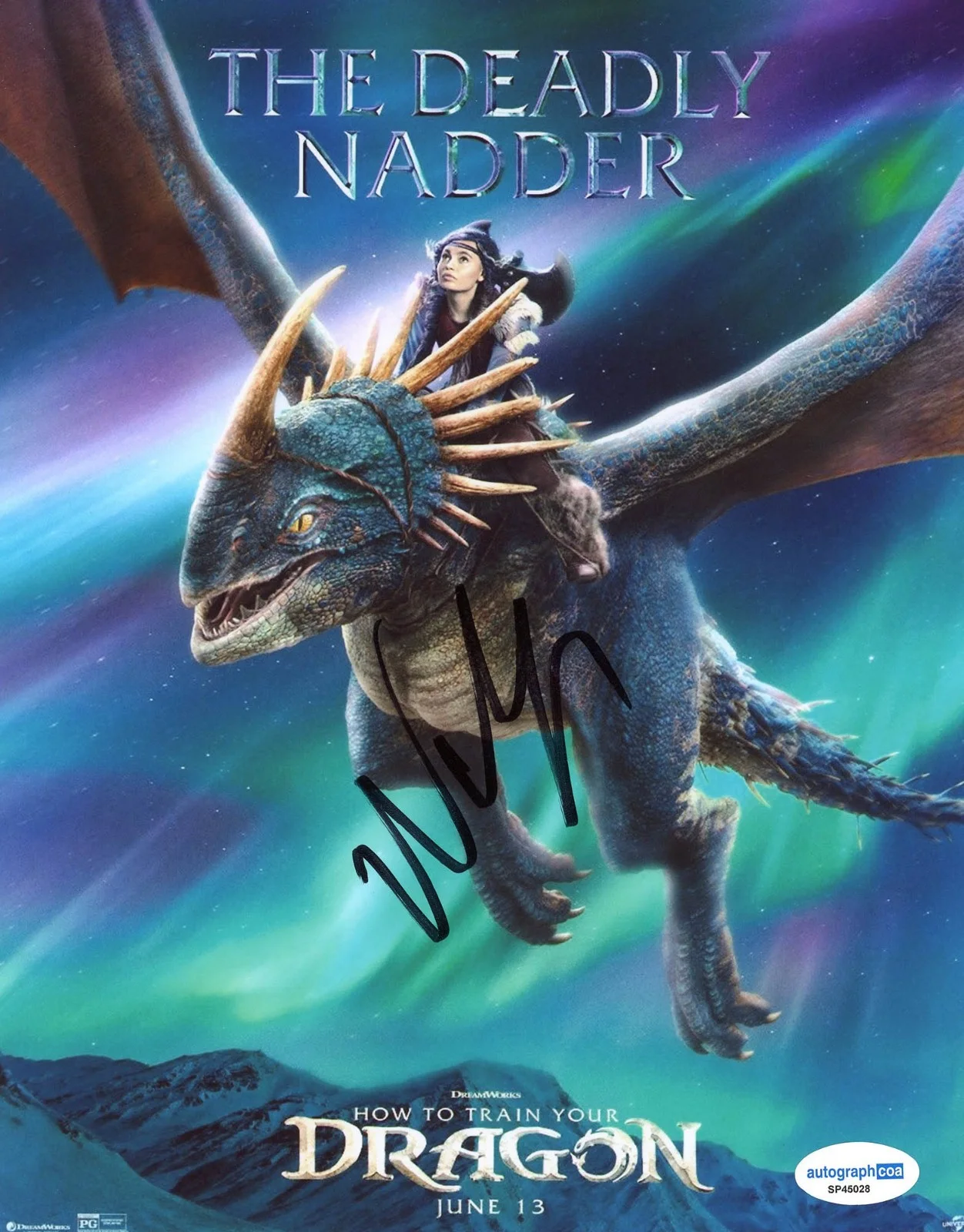Nico Parker — Nico Parker signed "HOW TO TRAIN YOUR DRAGON" 8x10 Photo EXACT PROOF Astrid ACOA, image 4