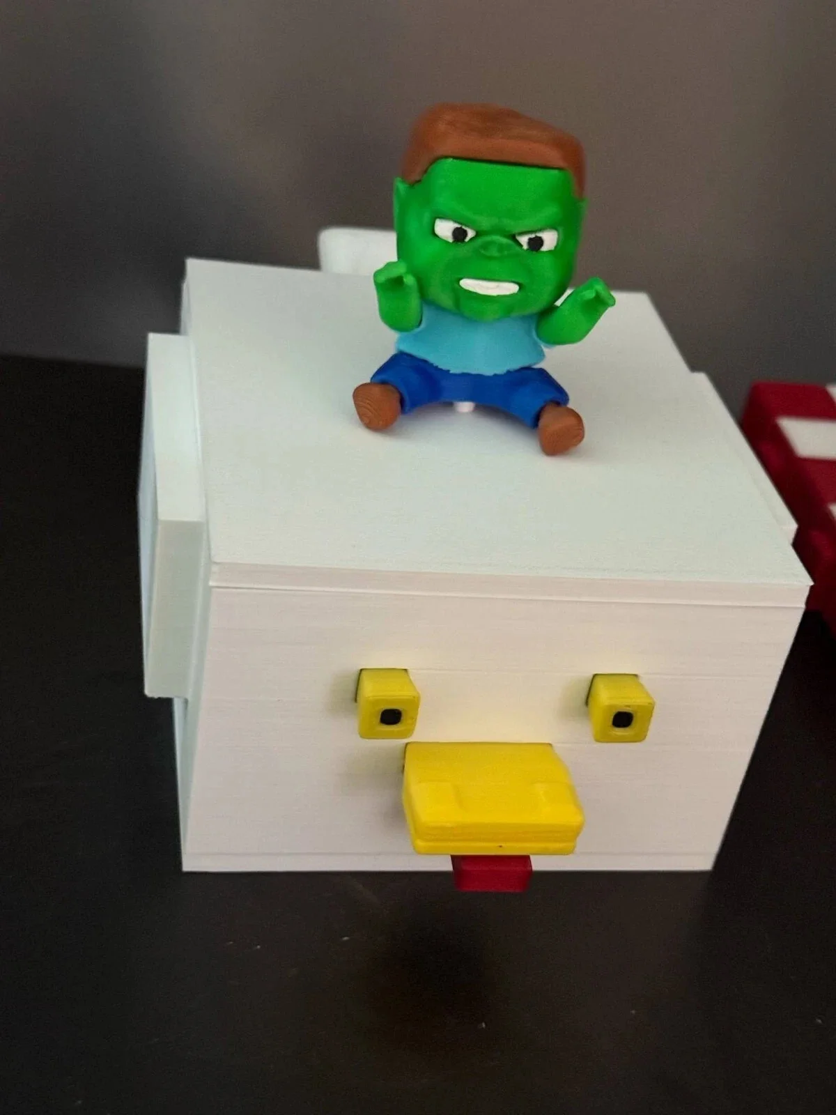 Minecraft movie big Chicken Jockey zombie and chicken storage box for kids, изображение 5