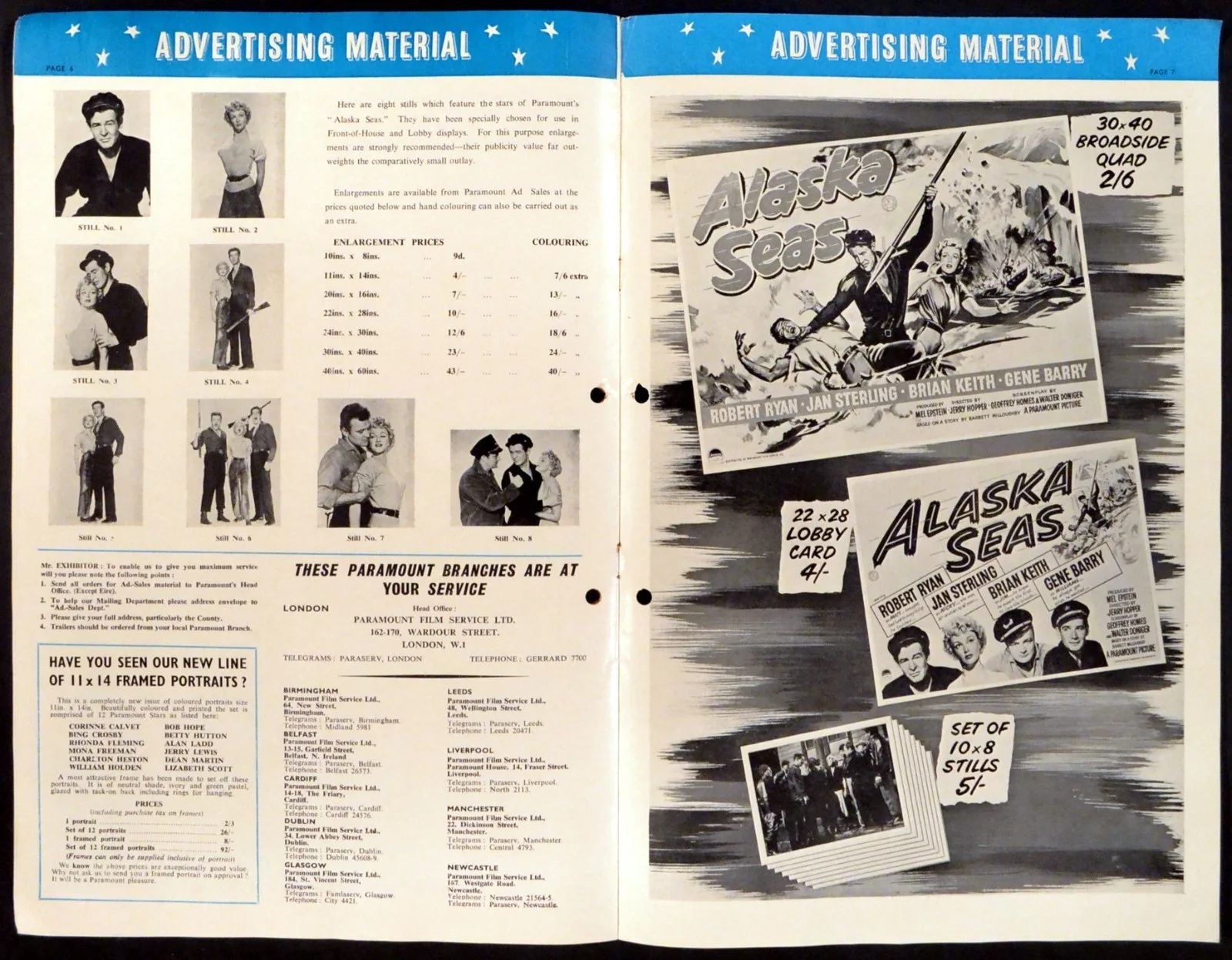 ALASKA SEAS 1954 Robert Ryan, Jan Sterling, Brian Keith UK PRESSBOOK, изображение 4