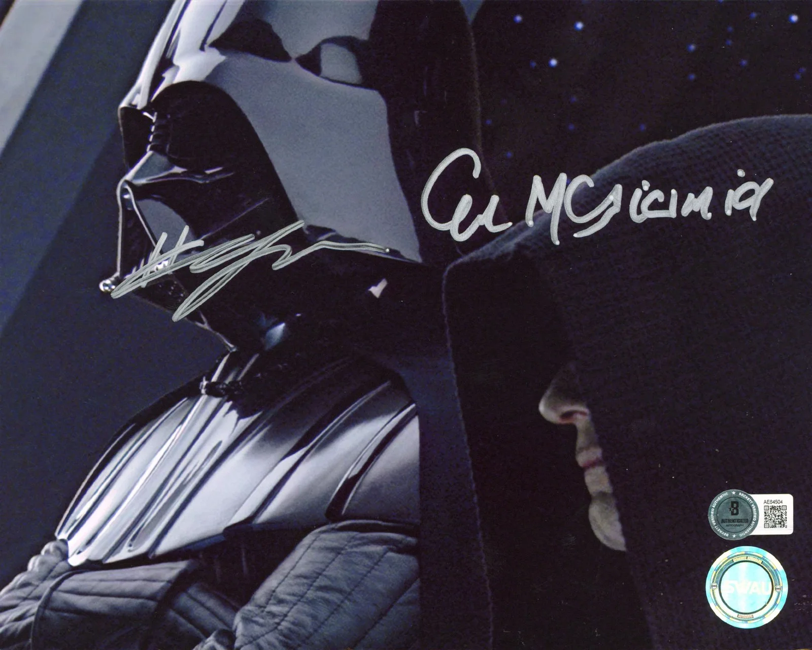 Hayden Christiansen & Ian McDiarmid — Hayden Christiansen & Ian McDiarmid Star Wars Signed 8x10 Photo BAS #AE64504