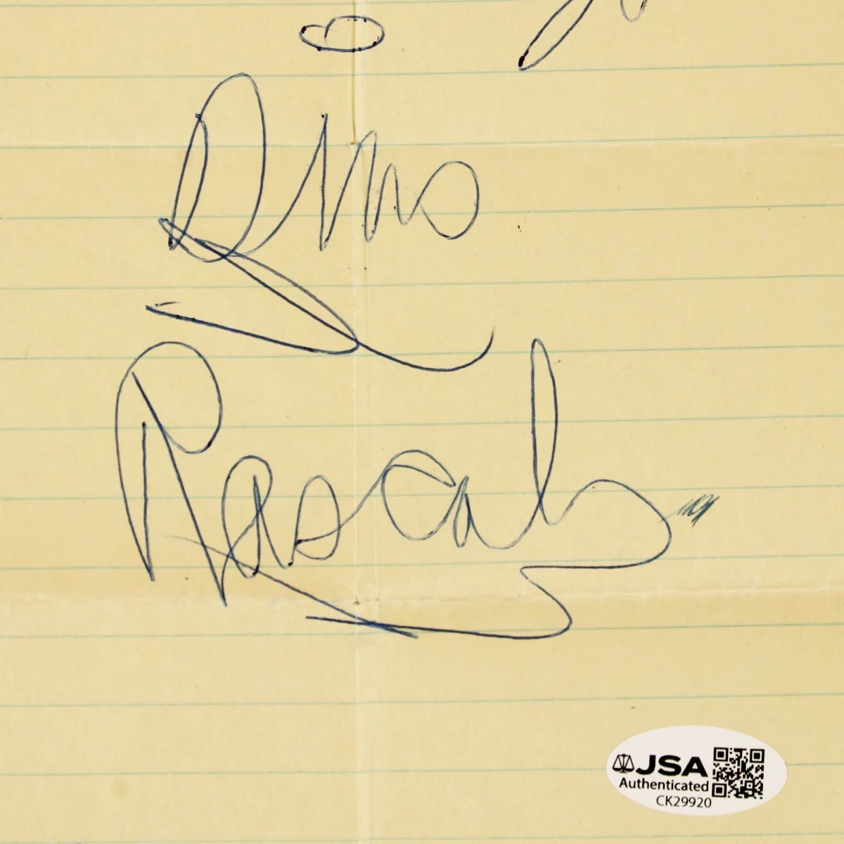 Dino Danelli Signed Notebook Paper Music Group”The Rascals” COA JSA, image 2