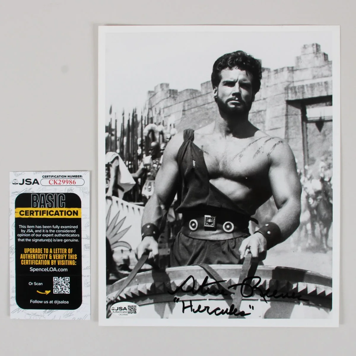 Steve Reeves Signed 8×10 B&W Photo COA JSA #CK29986, изображение 3