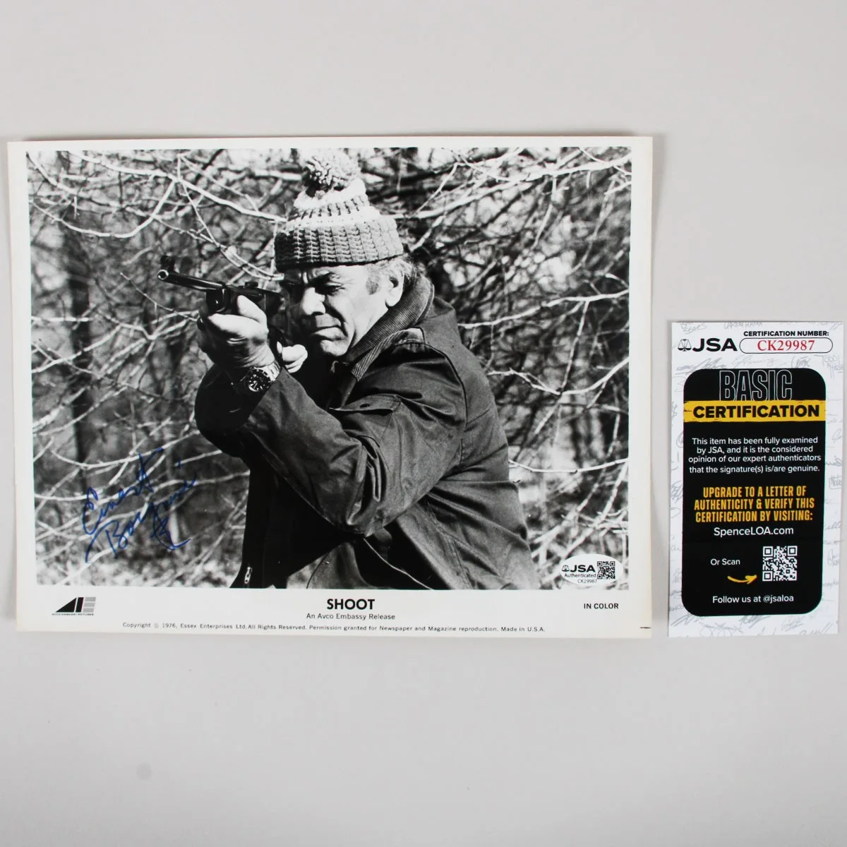 Ernest Borgnine Signed B/W 8×10 Photo Autograph JSA Certified, image 3