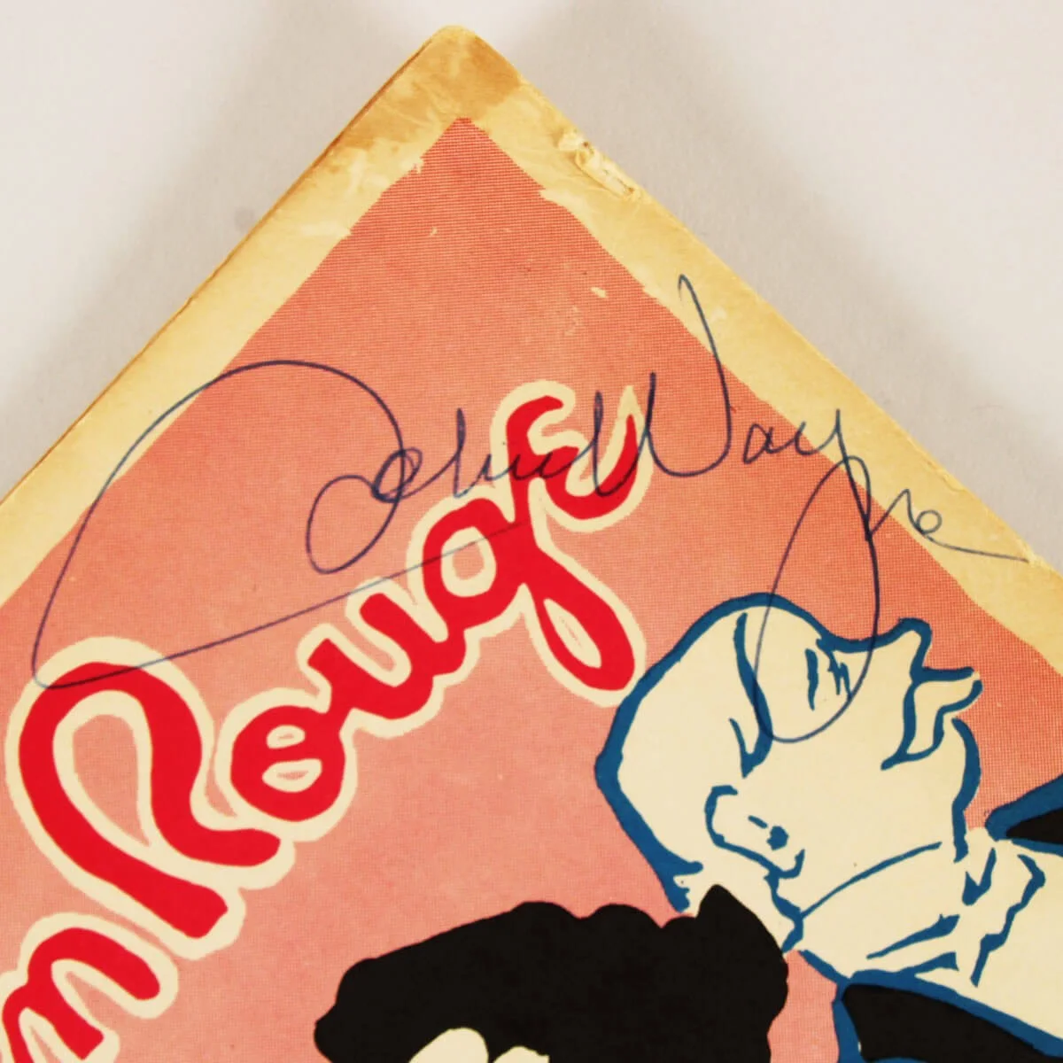 John Wayne Signed Menu Moulin Rouge August 14, 1954 COA JSA LOA, image 2