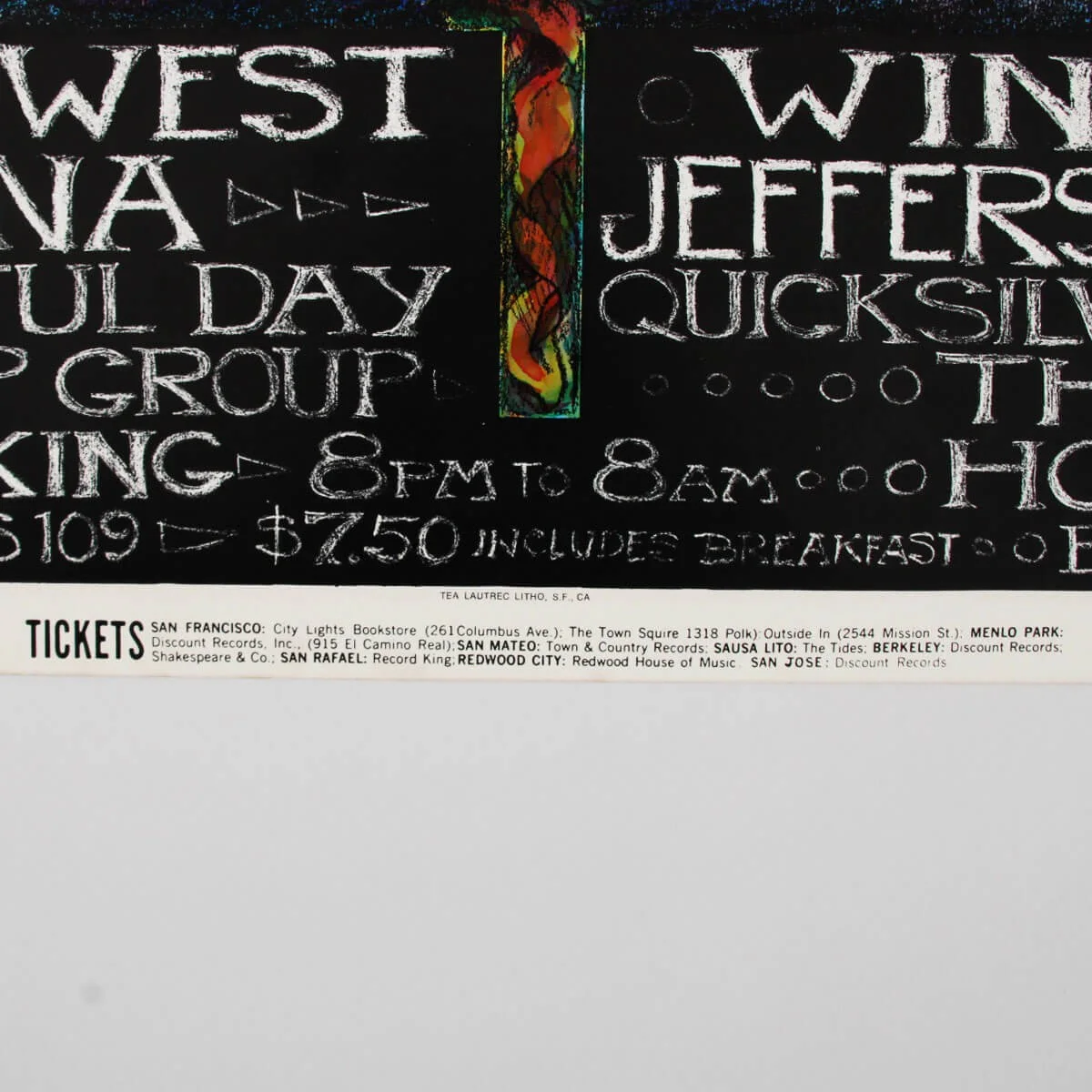 1969 Santana Bill Graham Fillmore / Winterland Concert Poster BG209, Bonnie M..., изображение 2