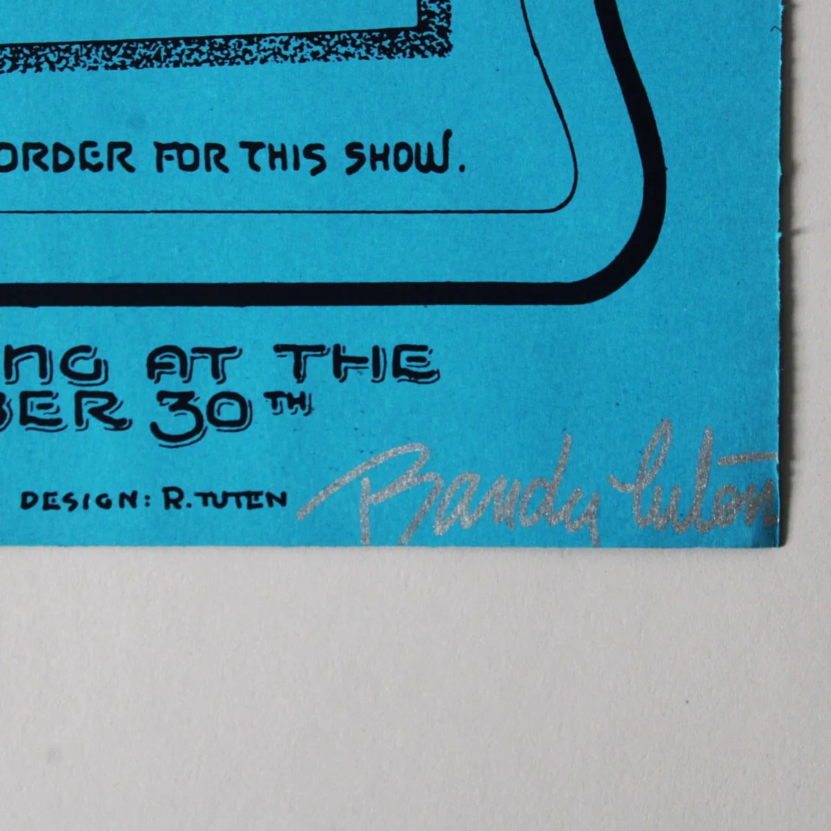 Grateful Dead Blues Brothers Randy Tuten Signed 1978 Poster Winterland Ex/Mt, image 2