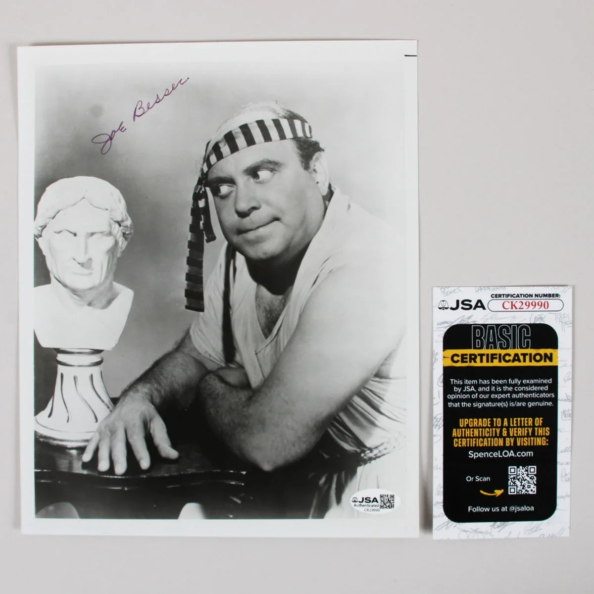JOE BESSER SIGNED 8″X10″ Photo With JSA COA The Three 3 Stooges, изображение 3