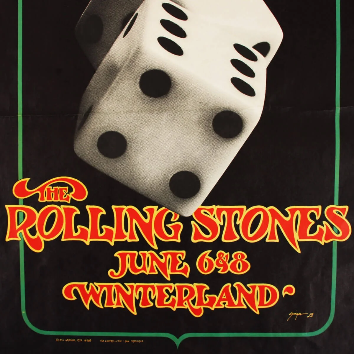 Rolling Stones Winterland 1972 Original BG289 Bill Graham Concert Poster 1st ..., изображение 4