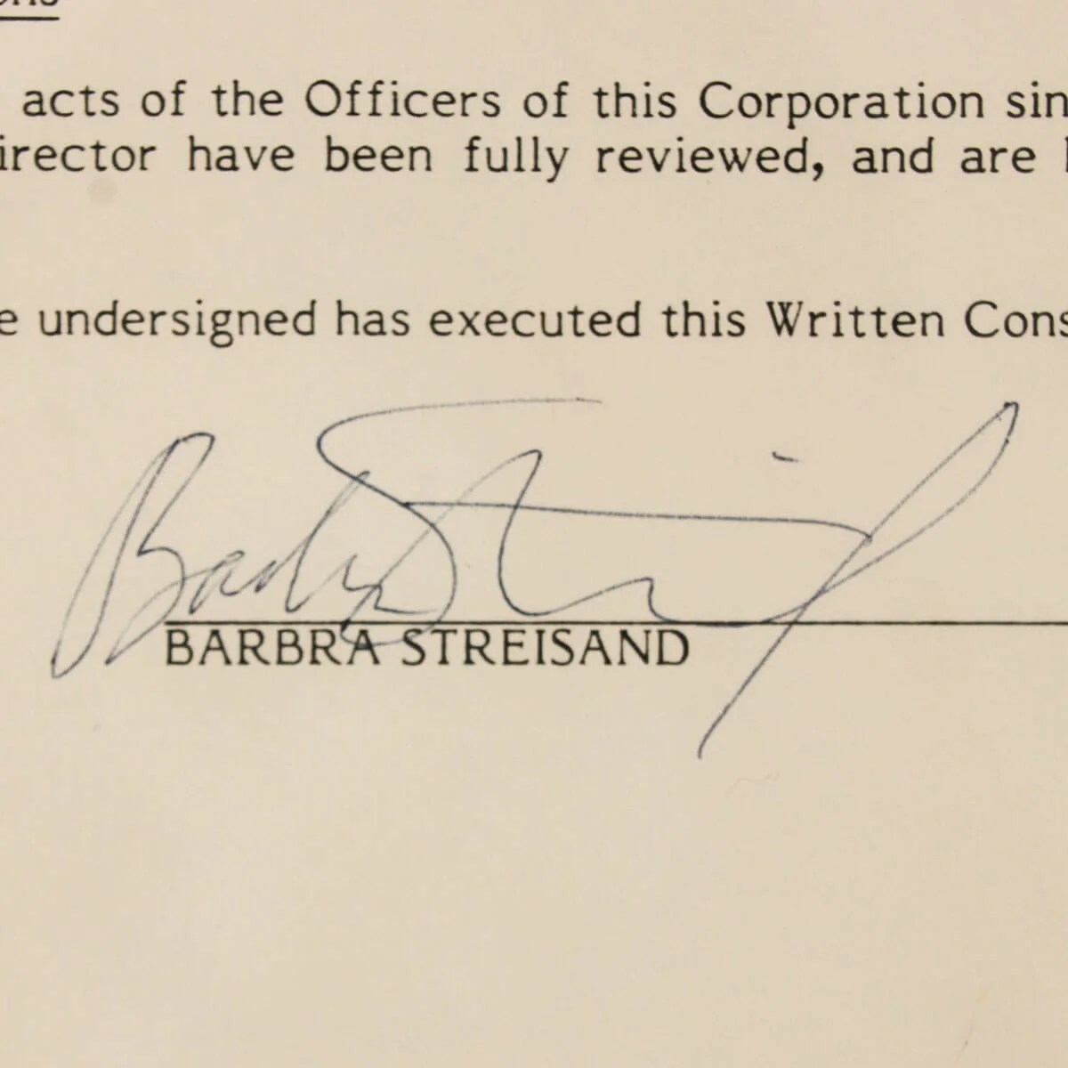 Barbra Streisand Signed Letter Display - COA JSA, image 2