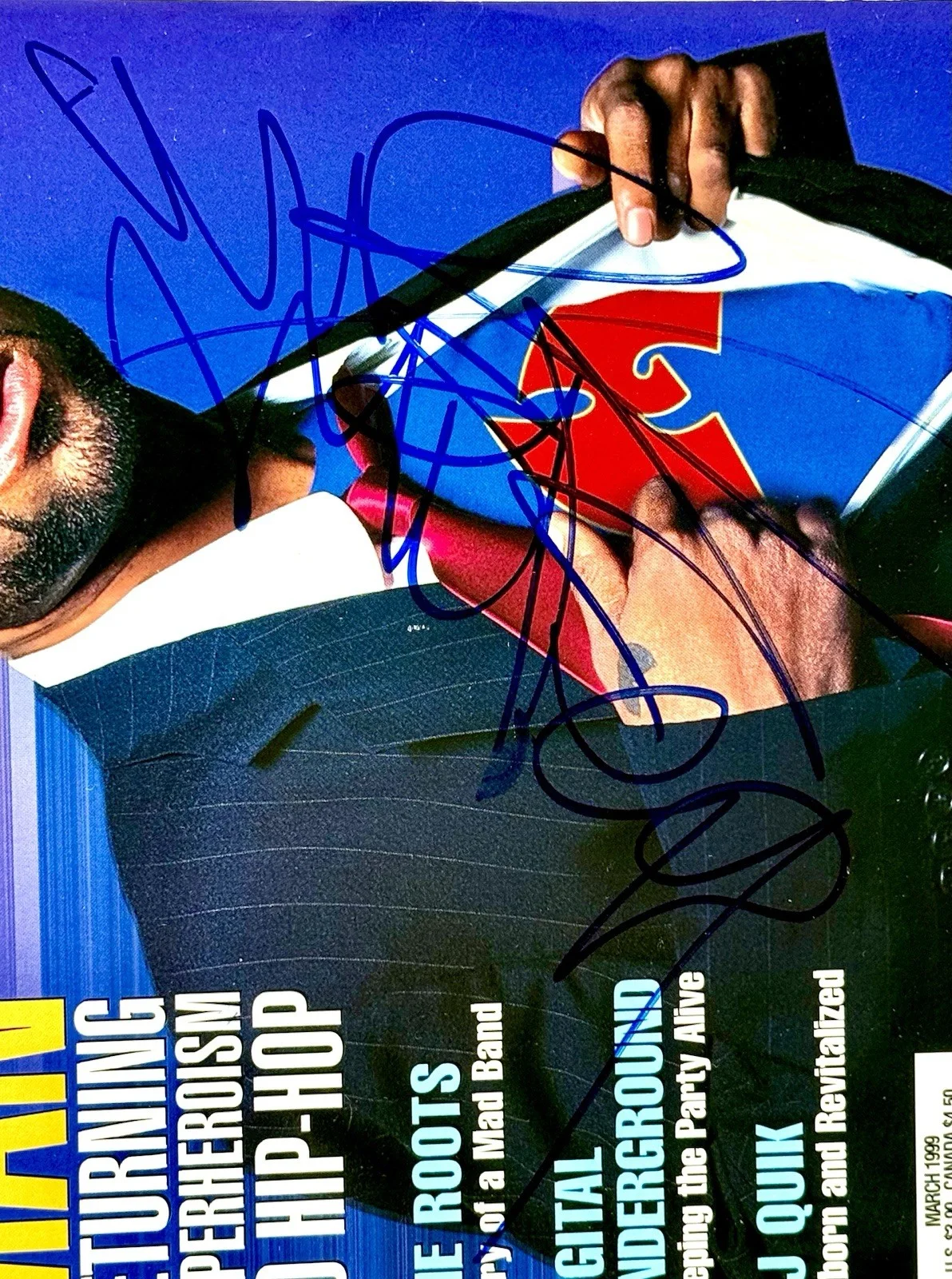 Method Man signed Magazine Rap Pages Wu Tang vintage 1990's beckett coa, изображение 2