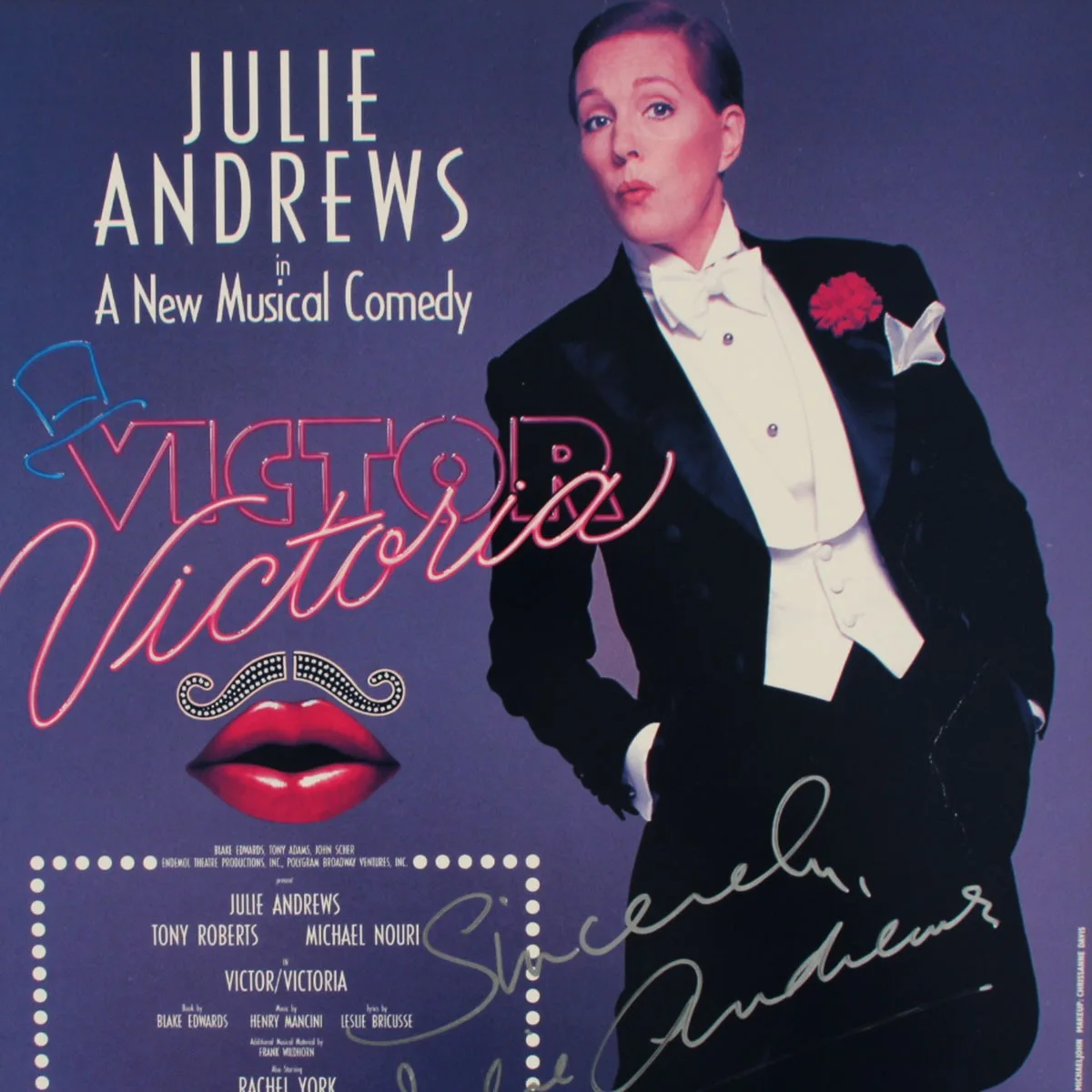 Julie Andrews Signed Poster Victor Victoria 14x22 - COA JSA, image 4