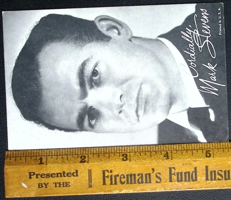 Vintage Mark Stevens Autographed Black White Photo Actor Portrait, изображение 3