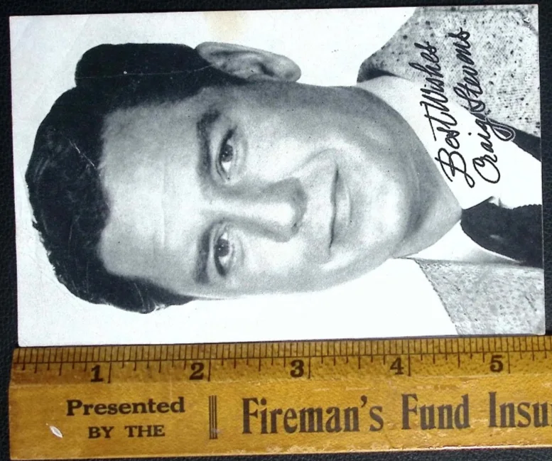 Vintage Craig Stevens Autographed Black White Photo Actor Portrait, изображение 3
