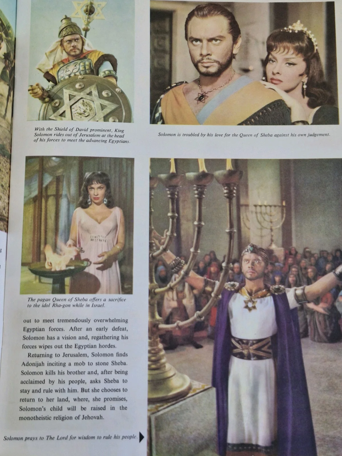 1959 SOUVENIR PROGRAMME " SOLOMON AND SHEBA" YUL BRYNNER, image 3
