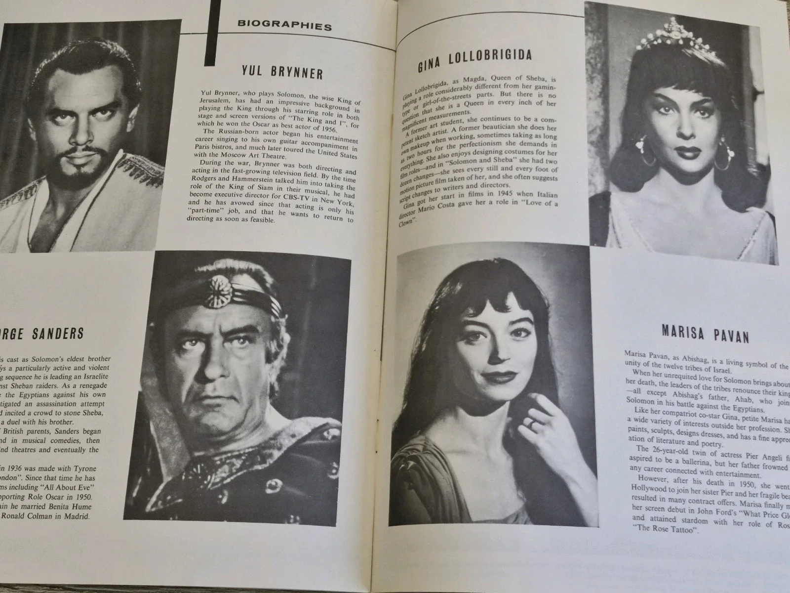 1959 SOUVENIR PROGRAMME " SOLOMON AND SHEBA" YUL BRYNNER, image 4