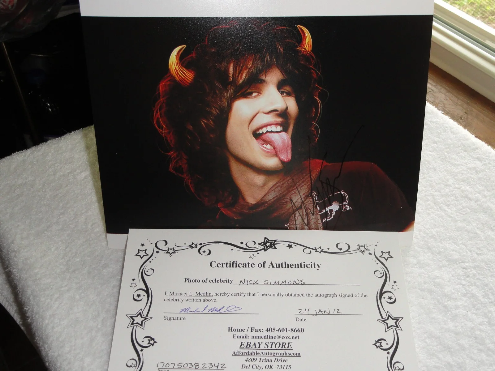 NICK SIMMONS Autographed Photo Signature W/COA Gene Simmons Family Jewels Show, изображение 2