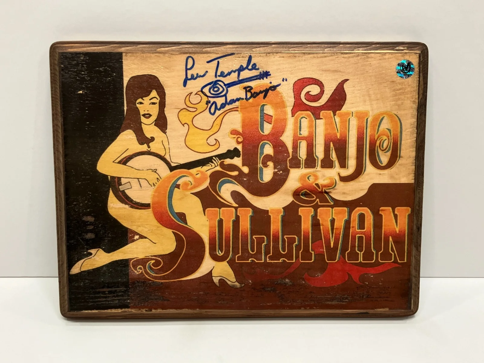 Lew Temple — Banjo & Sullivan Custom Wood Sign Signed by Lew Temple "Adam Banjo" with COA