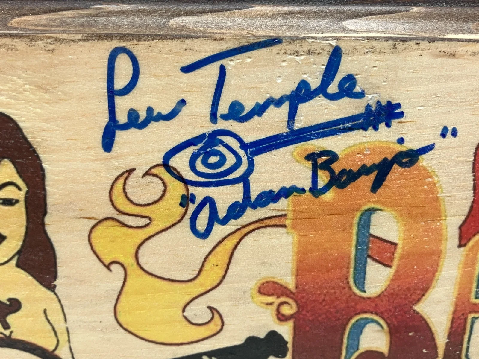 Lew Temple — Banjo & Sullivan Custom Wood Sign Signed by Lew Temple "Adam Banjo" with COA, изображение 2