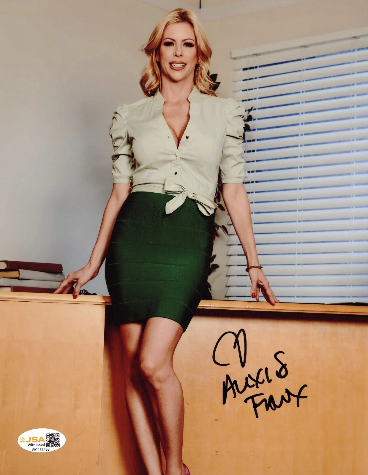 Alexis Fawx — Alexis Fawx Adult Video Star signed Hot 8x10 photo Proof #45 JSA Witnessed