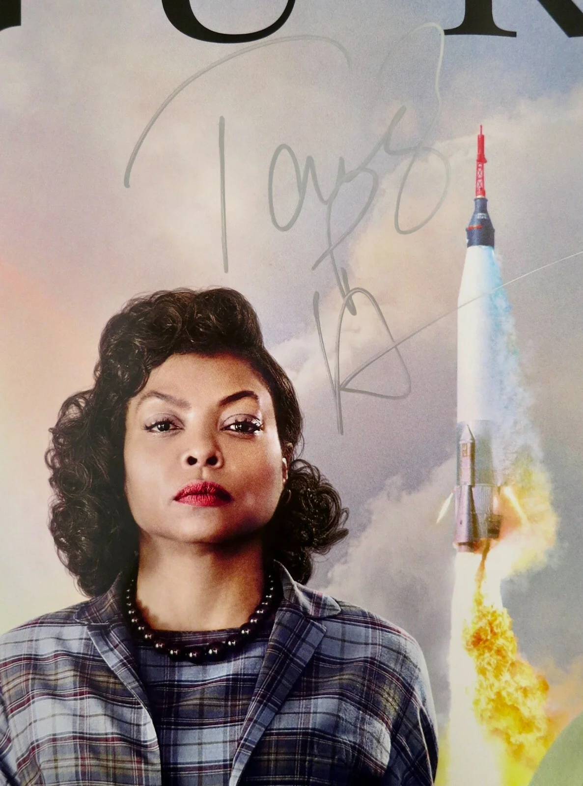 RARE - SIGNED by 4 - HIDDEN FIGURES 2016 Movie Poster - NASA - Black Interest, image 3