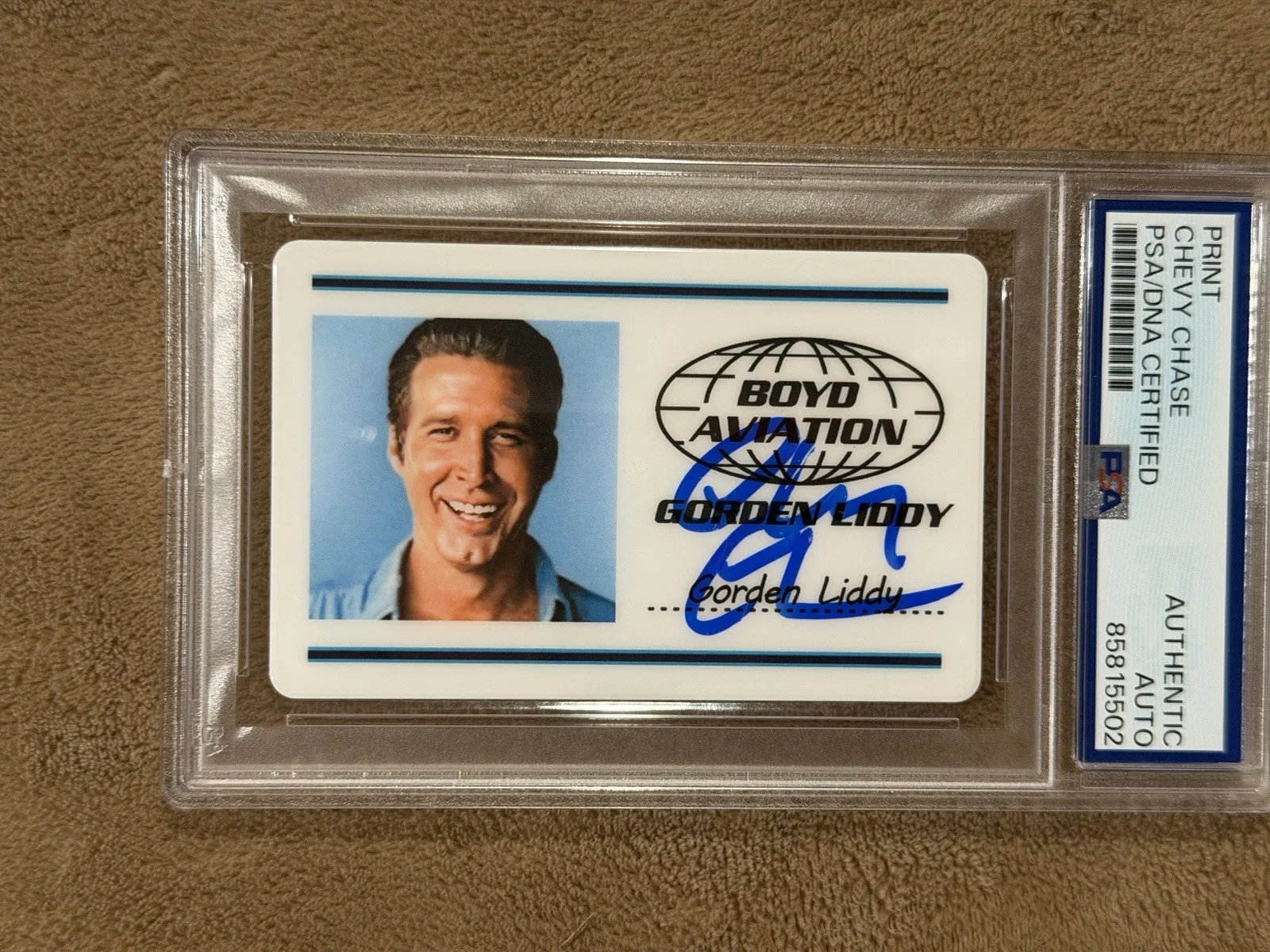 Chevy Chase Signed Fletch ID Card PSA Autograph Authentic Clark Griswold, image 2