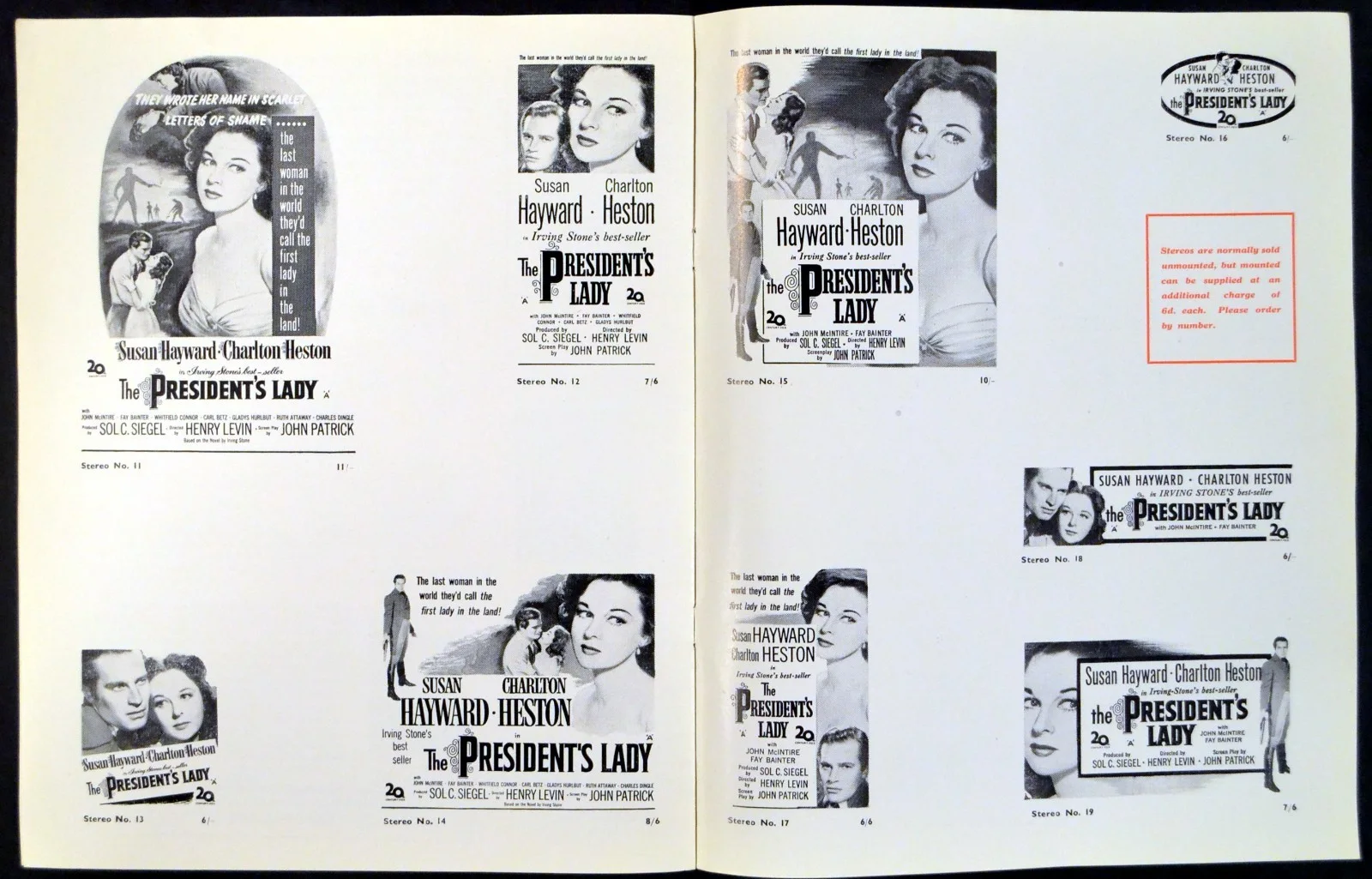 PRESIDENT’S LADY 1953 Susan Hayward, Charlton Heston UK PRESSBOOK, изображение 4